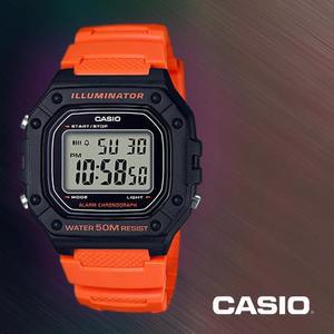 카시오 W-218H-4B2 공용 우레탄밴드 디지털시계