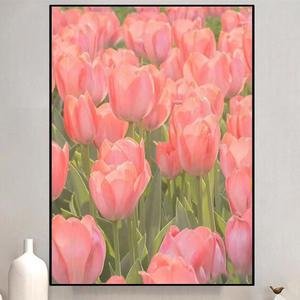 캔버스판넬액자 보석십자수 30cmx40cm - 핑크 튤립