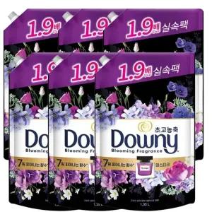 다우니 초고농축 섬유유연제 미스티크 1.35L 리필 6개 실속팩