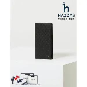 [롯데백화점]헤지스ACC [선물포장]HJWA4E822.BK_ 블랙 로고패턴 소가죽 남성 장지갑
