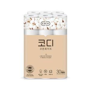 코디 코튼화이트 휴지 30m 30롤 1개