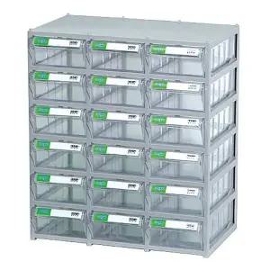 투명 플라스틱서랍장 3X6단 부품박스 W27D566