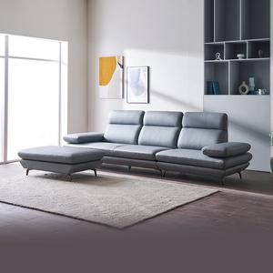 [다우닝]플랫 베이직 4인 전체 통가죽 소파+스툴