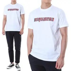 [디스퀘어드2]디스퀘어드 3D그래픽 로고프린트 반팔티셔츠/74GD1165