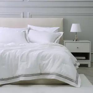 플로라 블랑 60수 순면 럭셔리 자수호텔 차렵이불