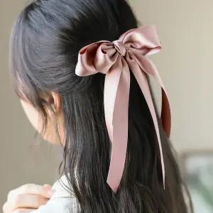 [비투비월드][엔젤슈슈] 롱리본 헤어핀(핑크) 머리묶음핀