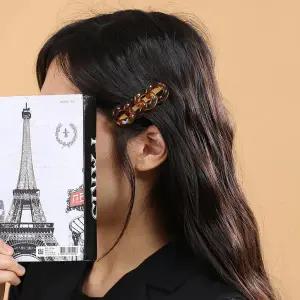 [비투비월드][엔젤슈슈] 체인 앞머리 집게핀 브라운 일자핀