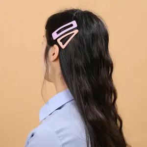 [비투비월드][엔젤슈슈] 세모 네모 똑딱핀 2p세트 인디핑크+연보라