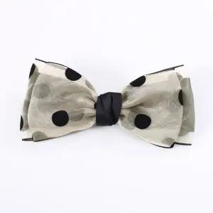 [비투비월드][엔젤슈슈] 도트 리본 자동 헤어핀 옐로우 핸드메이드