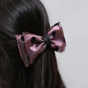 [비투비월드][엔젤슈슈] 도트 리본 자동 헤어핀 핑크 예쁜 머리핀