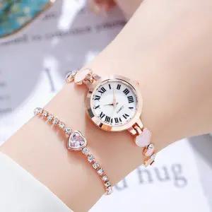 [비투비월드][비쥬홀릭] 하트 슬라이드 여성 손목시계(로즈골드) 메탈시계