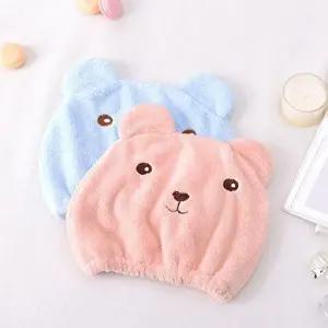 곰돌이 헤어타올 머리수건 드라이캡 타월 살롱 샤워-WB2EDB6