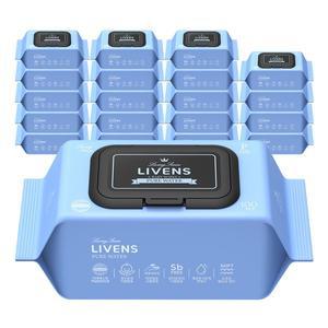 [리벤스] 퓨어 워터 순수 도톰한 앰보싱 물티슈 100매 20팩