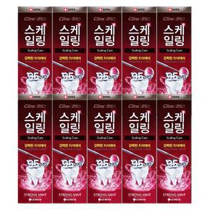 엘지 클링스 스케일링케어 치약 스트롱민트 100g X 10개