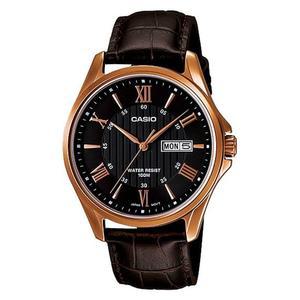 CASIO 카시오 MTP-1384L-1A 남성 브라운가죽 블랙손목시계