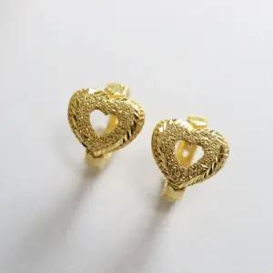 [가앤] 24k순금 하트 앤 그레인 원터치 귀걸이 3.75g