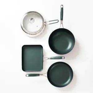 [2025NEW.통3중.IH인덕션 가능] 알레보 디 엣지 프라이팬 리뉴얼 세트(26팬+26웍+사각팬+스텐돔+유리뚜껑)