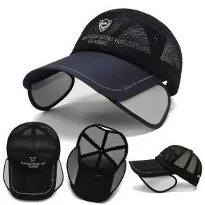 접이식 긴챙 볼캡/경량 메쉬 썬캡/스포츠 야구모자/여름 망사 캡모자/골프 등산 낚시 남성 여성 운동 챙모자