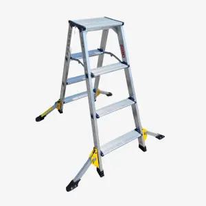 일반 광폭 4단 사다리 미니 아웃트리거 HSN-L2027 경량 이동식 사다리