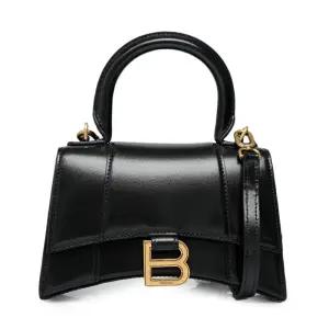 [중고명품] 블랙 아워글래스 탑 핸들 금장 XS 토트백