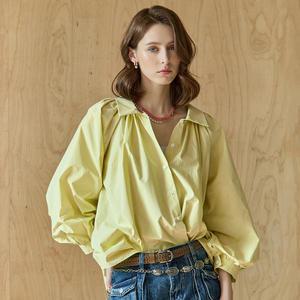 [MAXZA] 벌룬 벨소매 크롭 셔츠 블라우스