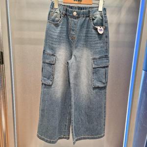 에스핏 HC22 블루 건빵 와이드 데님 바지 여름간절기 건빵와이드바지 sjz303fjpt44