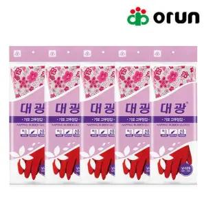 대광 기모 고무장갑 레드Free공용 X 5개