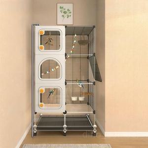 앵무새장 대형 사육장 케이지 놀이터 이동식 새집 아크릴 검정 빌라 스테인리스