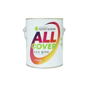 노루 순앤수 올커버 백색 목재 철재 벽지 내부 친환경 가구 방문 베란다 다용도 페인트 4L