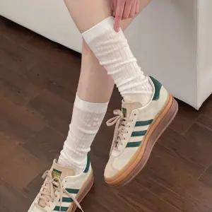 국산 여성 4켤레 시스루 양말 장목 중목 프릴 루즈 롱 얇은 레이스 패션 삭스