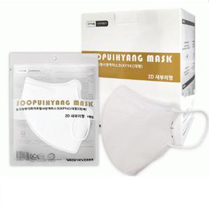 [100매] KF94 숲의향 새부리형 마스크 대형 국산 보건용 황사방역