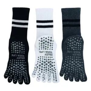 여성용 논슬립 발가락양말 5켤레 여자 장목 패션 토우삭스 미끄럼방지 요가 긴목양말