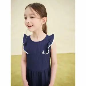 [빈폴키즈] 클래식 골지 민소매 원피스  네이비 (BI5471G10R)