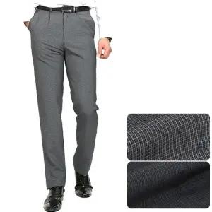 CR 잔체크 원턱 중년 남성 시원한 여름 정장바지 양복