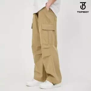 코튼 파라슈트 와이드 카고 밴딩 팬츠 (BN051)
