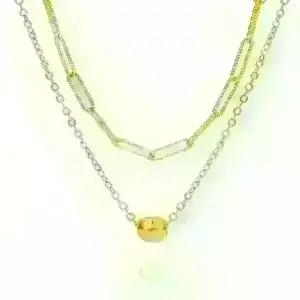 순금목걸이 레이어드 볼 스퀘어체인 목걸이 7.5g+18K장식