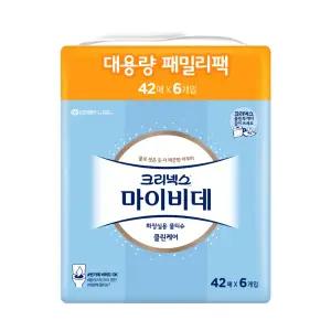 크리넥스 마이비데 클린케어 물티슈 42매*6입