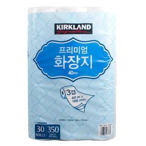 커클랜드 프리미엄 3겹 화장지 30롤 40m 두루마리 물에잘녹는 롤휴지 두루마리휴지