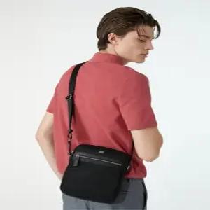 닥스 액세서리 남성 24FW [스테디셀러]블랙 로고장식 나일론 크로스백 WBBA4F771BK