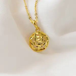 [가앤] 순금 장미 볼 목걸이 메달 펜던트 3.75g