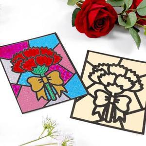 카네이션 포일아트 diy 만들기 키트 홀로그램 스티커 어버이날 감사 카드 초등 돌봄 방과후 미술 재료 교구