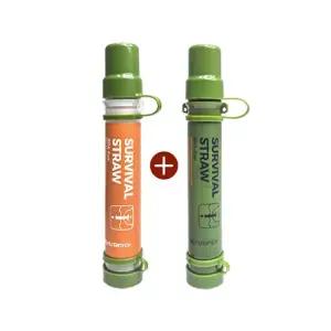 FSS-2000 휴대용 정수필터 생존빨대 NEW 서바이벌스트로우 세트 5000L  초록＋투명)