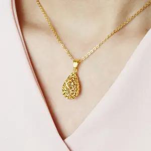 [가앤] 순금 통통 물방울 망사 목걸이 메달 펜던트 3.75g