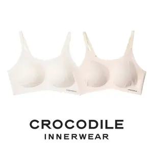 [크로커다일] 소프트핏 쉘론 스트랩 패드일체형 브라2종 오트밀 라이트베이