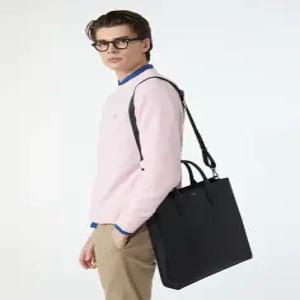 헤지스 액세서리 남성 24FW [스테디셀러] 블랙 소가죽 토트백 겸 크로스 숄더백 WUBA4F350BK