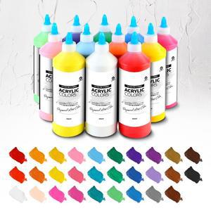 대용량 아크릴물감 전문가용 퍼포먼스 미술 29색 500ml 용품 놀이재료 실내놀이도구