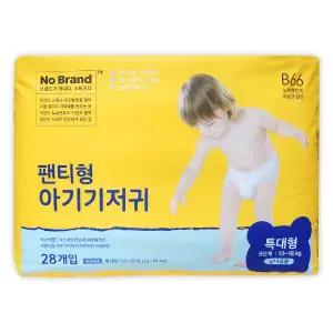 노브랜드 팬티형 아기기저귀 팬티 기저귀 특대형 공용 28개입 1팩
