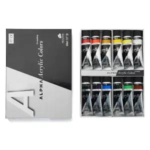 알파 실버 아크릴물감 50ml 12색 A세트