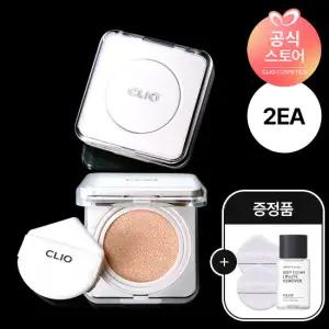 클리오 킬커버 디오리지널쿠션x2+[증정]랜덤퍼프2+클리오 마이크로페셔널딥클린립아이리무버 31ml