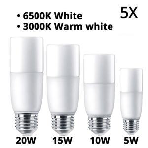 E27 LED 스틱 전구 5W 10W 15W 20W 220V 6500K 3000K 조명 효과 흰색 램프 가정용 90 에너지 절약 5